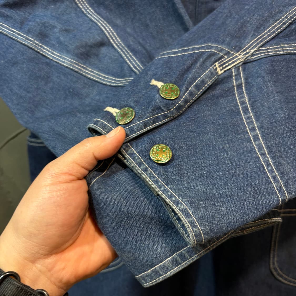 [40R] SUGAR CANE 슈가케인 빈티지 데님 커버올 자켓 상품이미지3