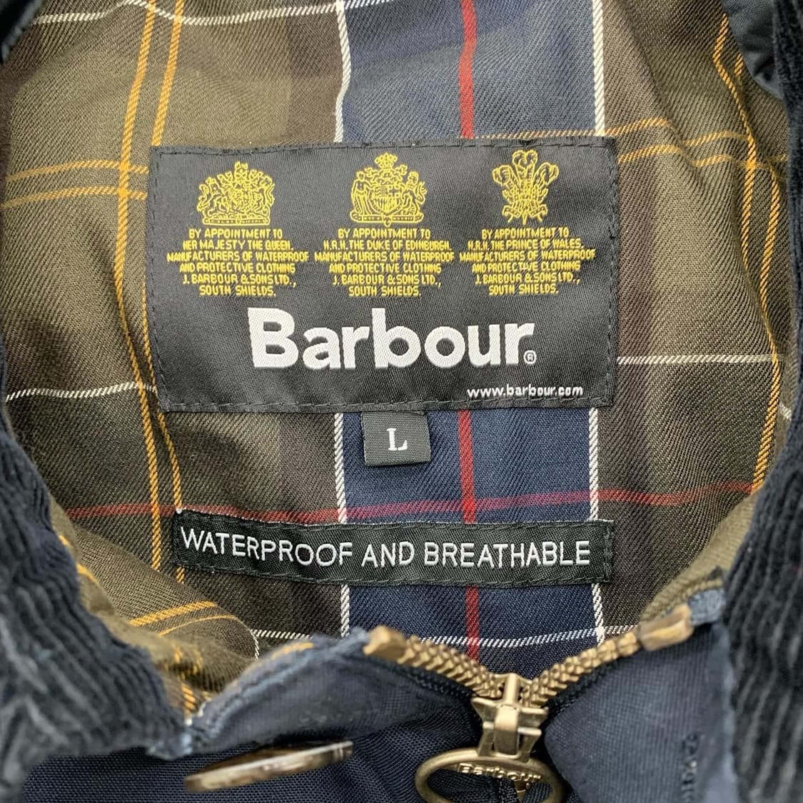 바버 인터네셔널 네이비 워터프루프 싱글 롱 자켓  상품이미지7