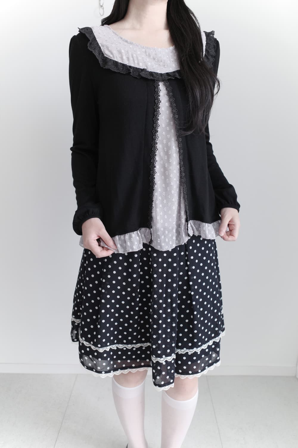 axes femme) dot layerd long sleeve  상품이미지6