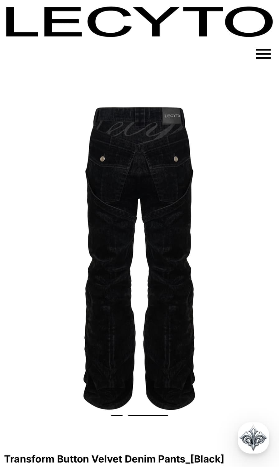 Lecyto Velvet Denim Pants [Black] 상품이미지2