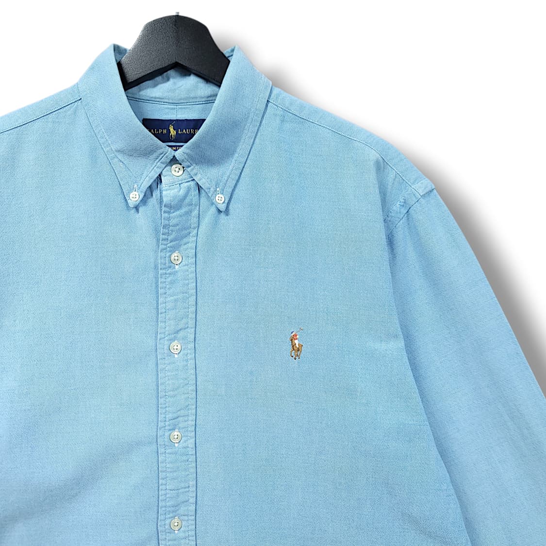 [XL] 폴로 스카이블루 슬림핏 스트레치 옥스포드 긴팔셔츠 상품이미지3