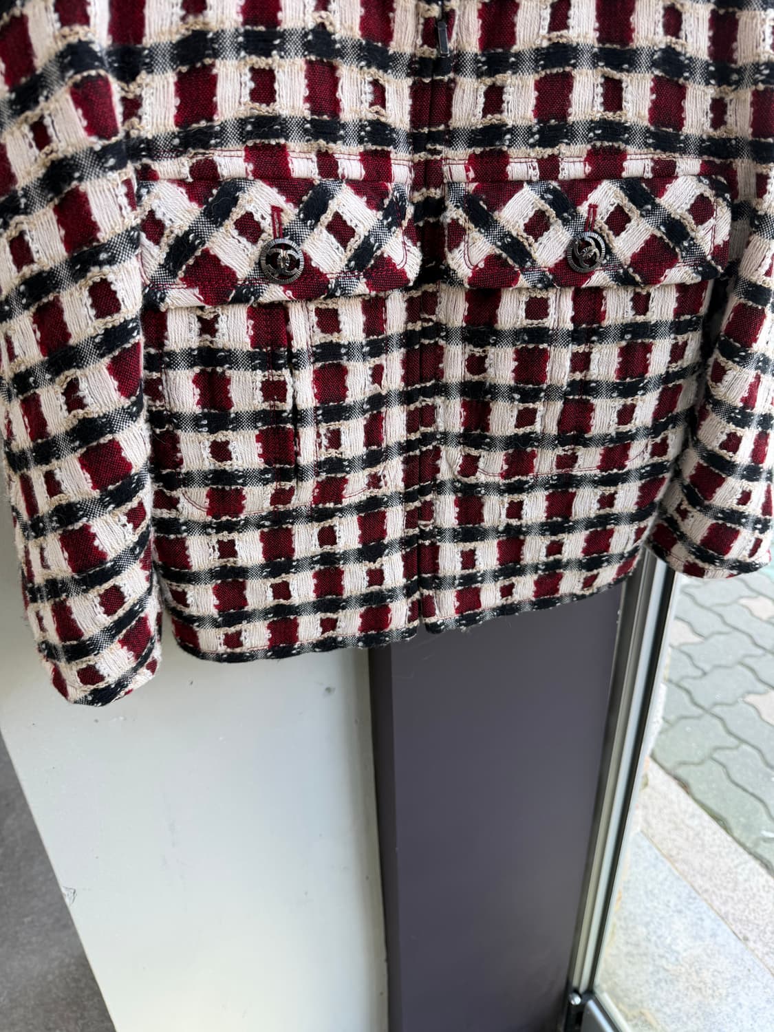 38/ 샤넬 은장로고 버튼 트위드 집업 자켓 상품이미지5