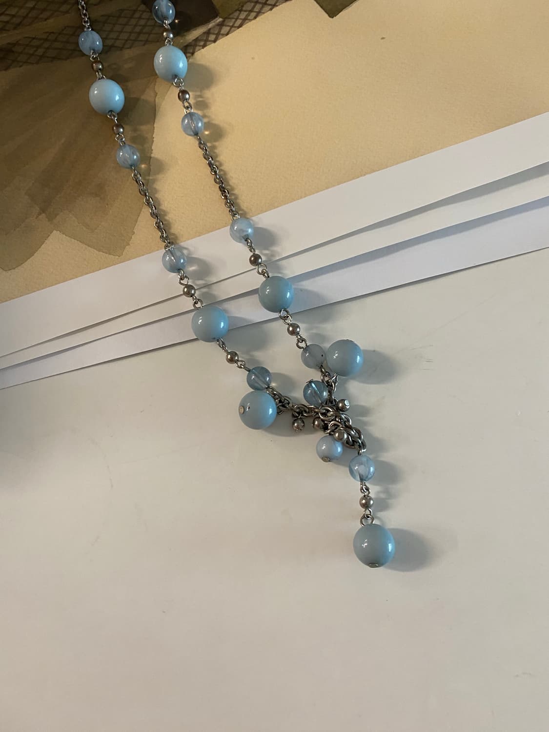 빈티지 파우더블루 구슬 목걸이 상품이미지6