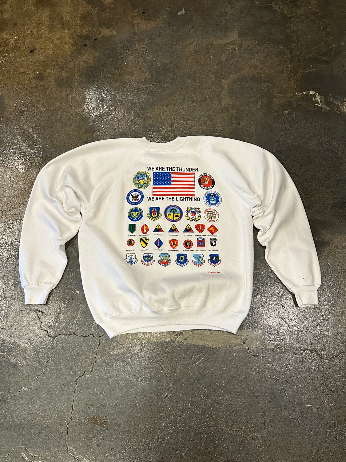 90s Hanes 50/50 USA 걸프전 프린팅 스웻셔츠 맨투맨 XL 상품이미지2