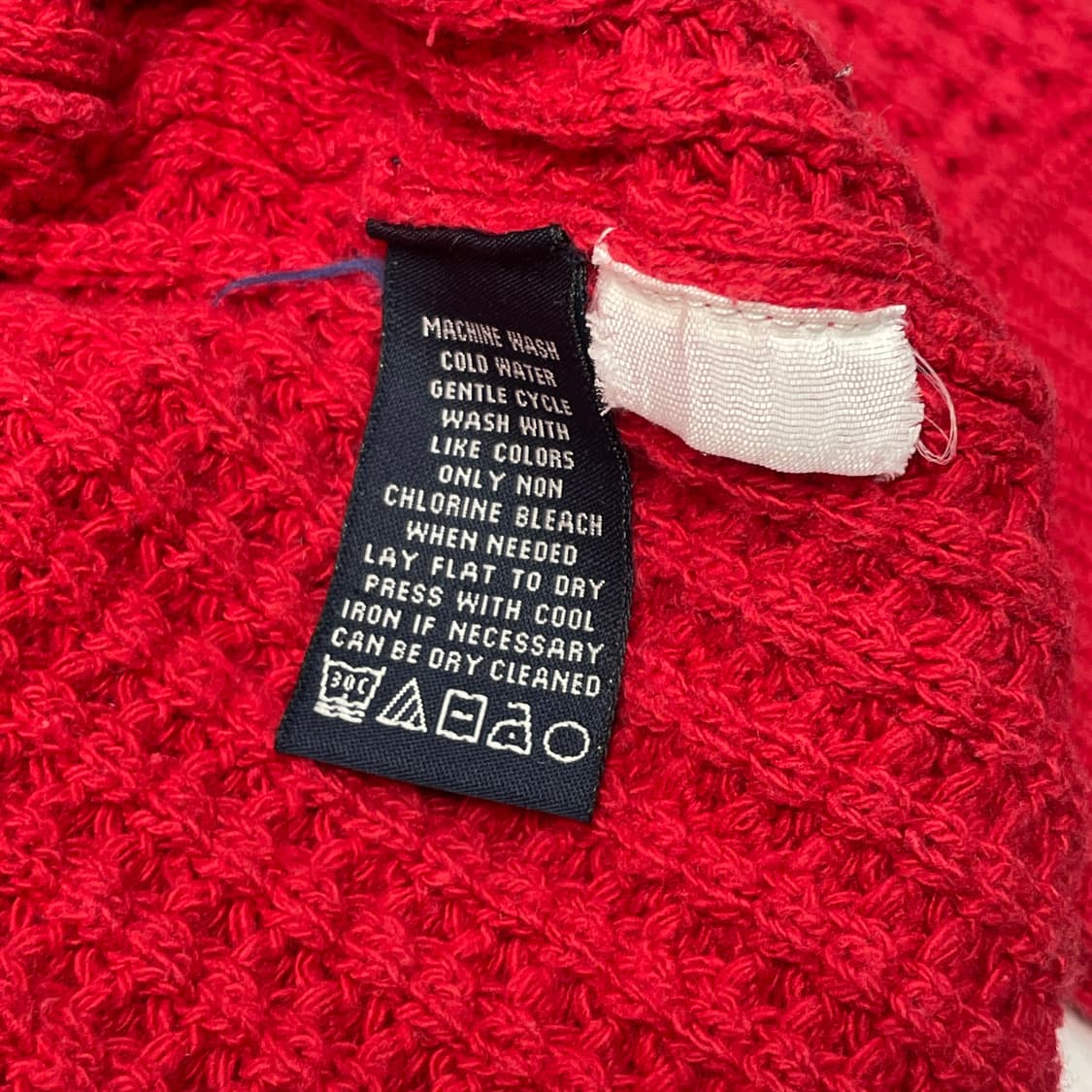 [중고] 폴로 진스 라운드넥 와플 니트 레드 XL 상품이미지5