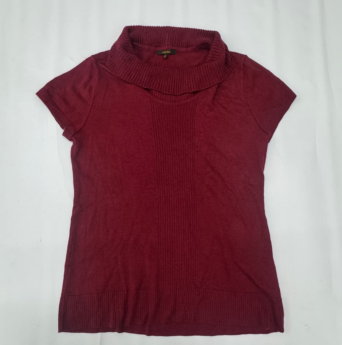 ♥️슈슈룬 쇼콜라 코디세트♥️ 쉬폰 스커트 레드 반팔 니트 레이어드 상품이미지3