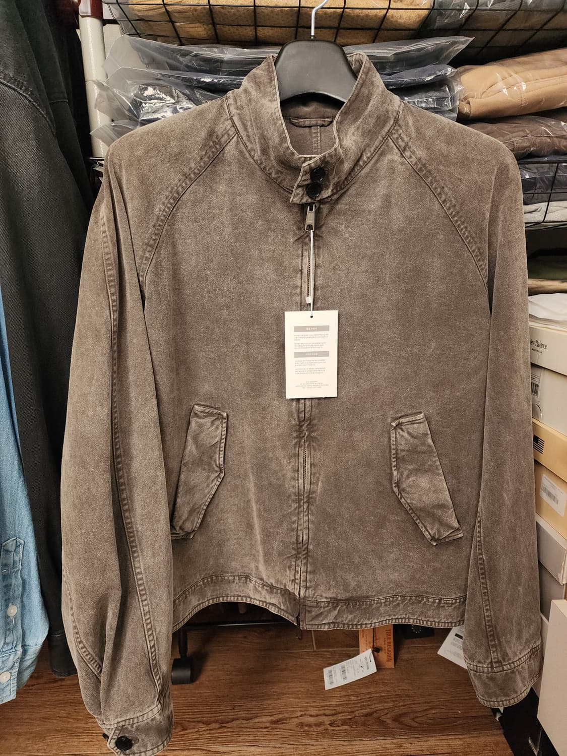 [XL][새상품] 아트이프액츠 가먼트 다이드 헤링턴 자켓 머드 브라운 상품이미지3