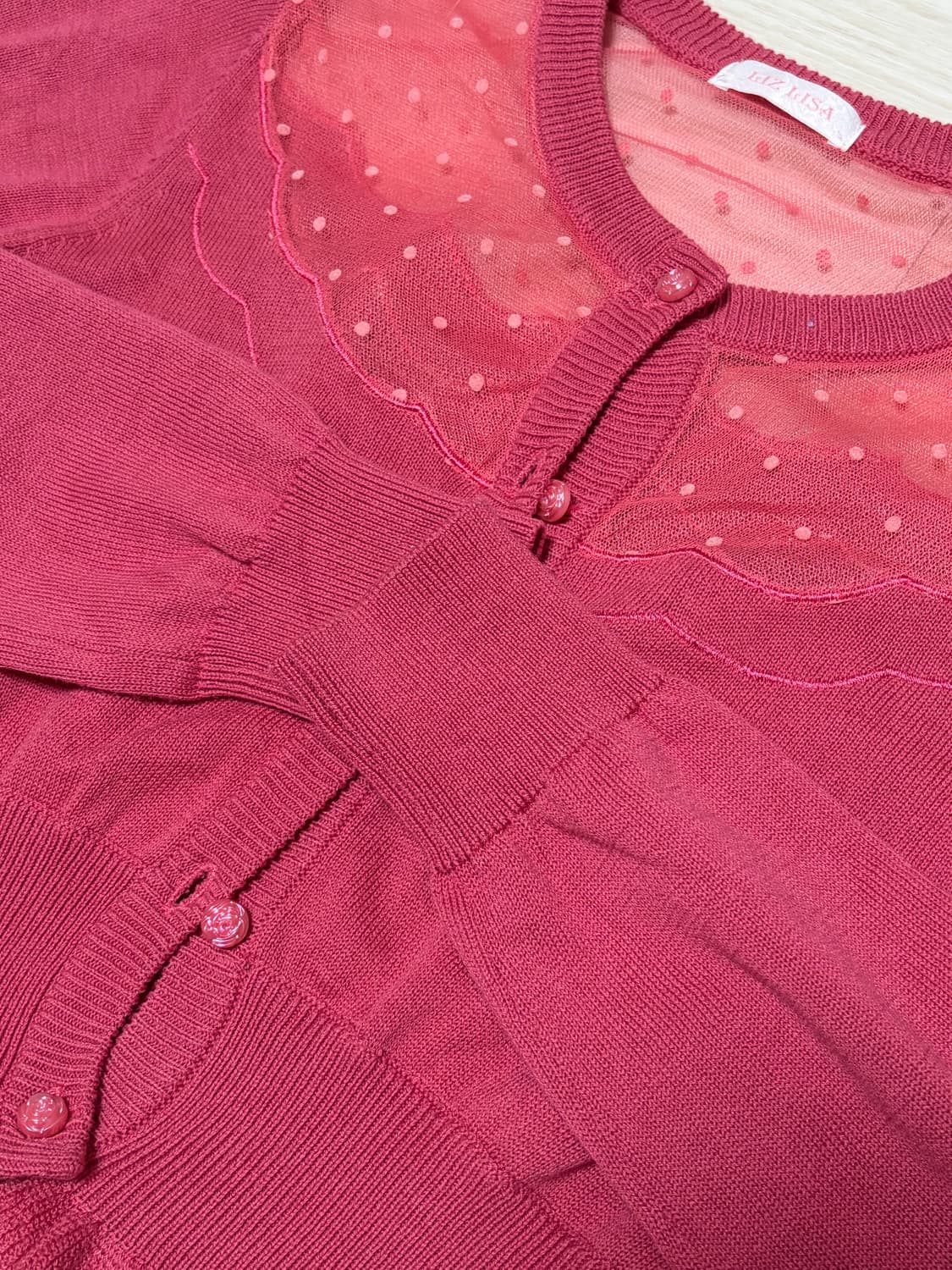 리즈리사 도트 가디건 상품이미지3