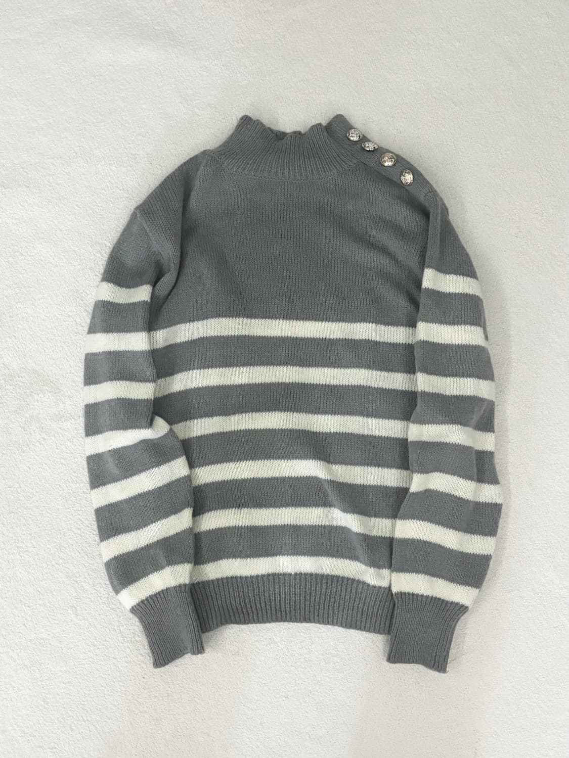 일본빈티지 큐빅 스트라이프 니트 니혼진너드히메갸루 상품이미지1