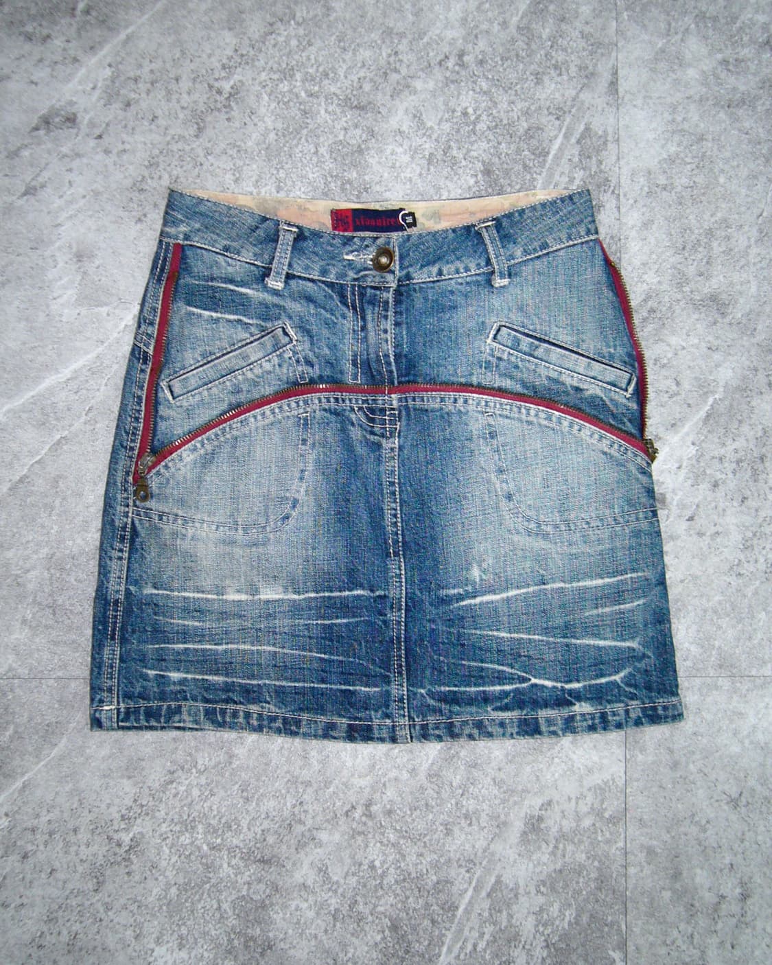 Xianoniren Zip Denim Mini Skirt 상품이미지1