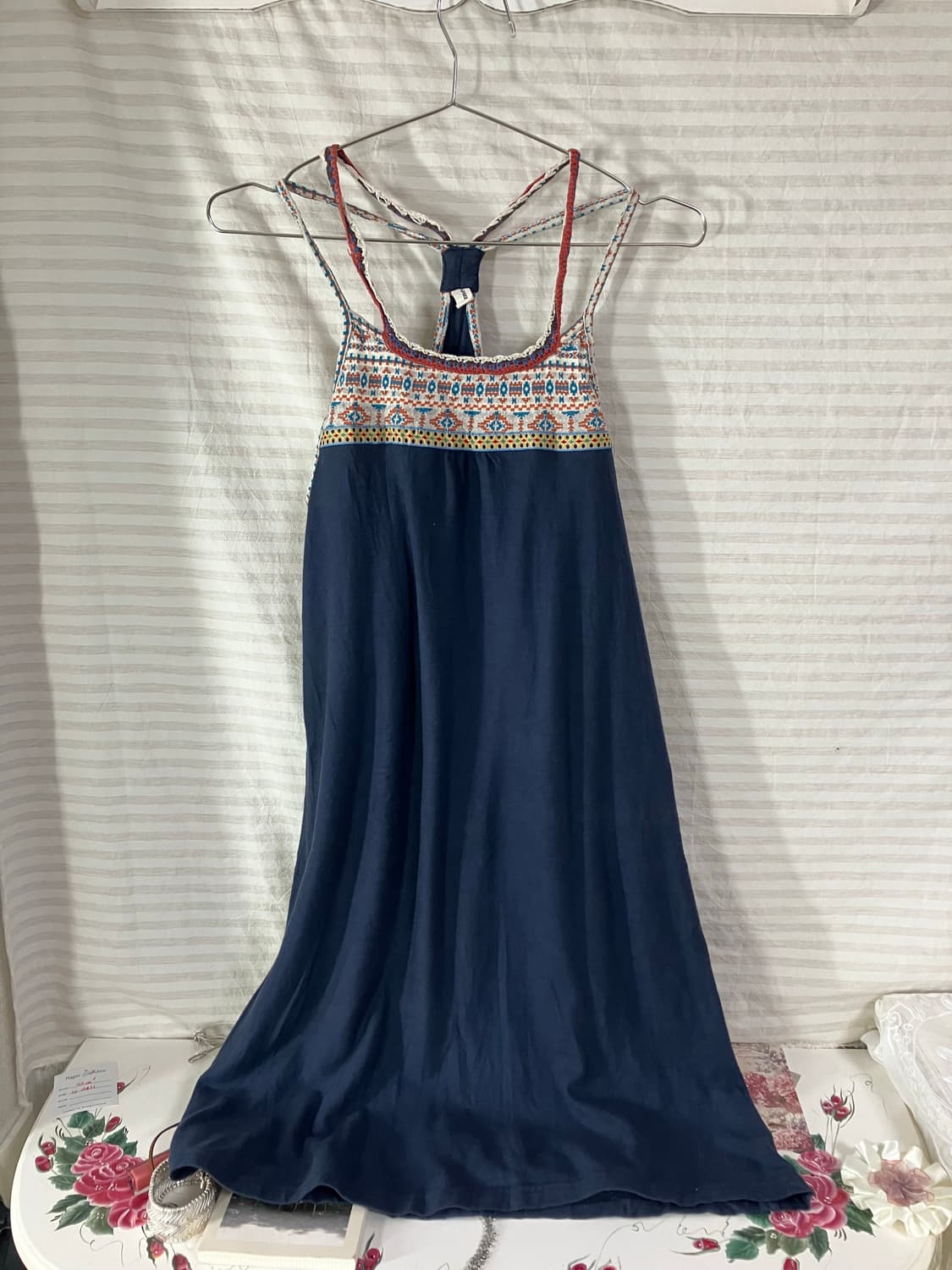 빈티지 하구미 네이비 롱 슬리브리스 1064 모리걸 y2k 스트릿 갸루  상품이미지1