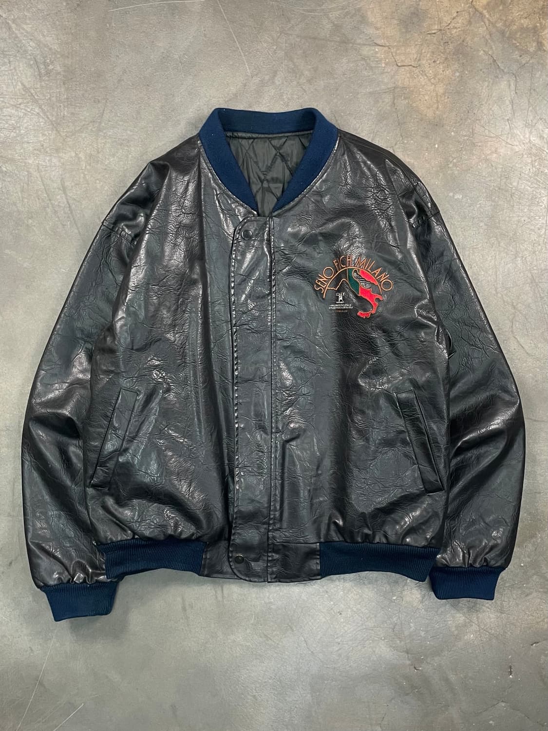 빈티지 레더 봄버 자켓 상품이미지3