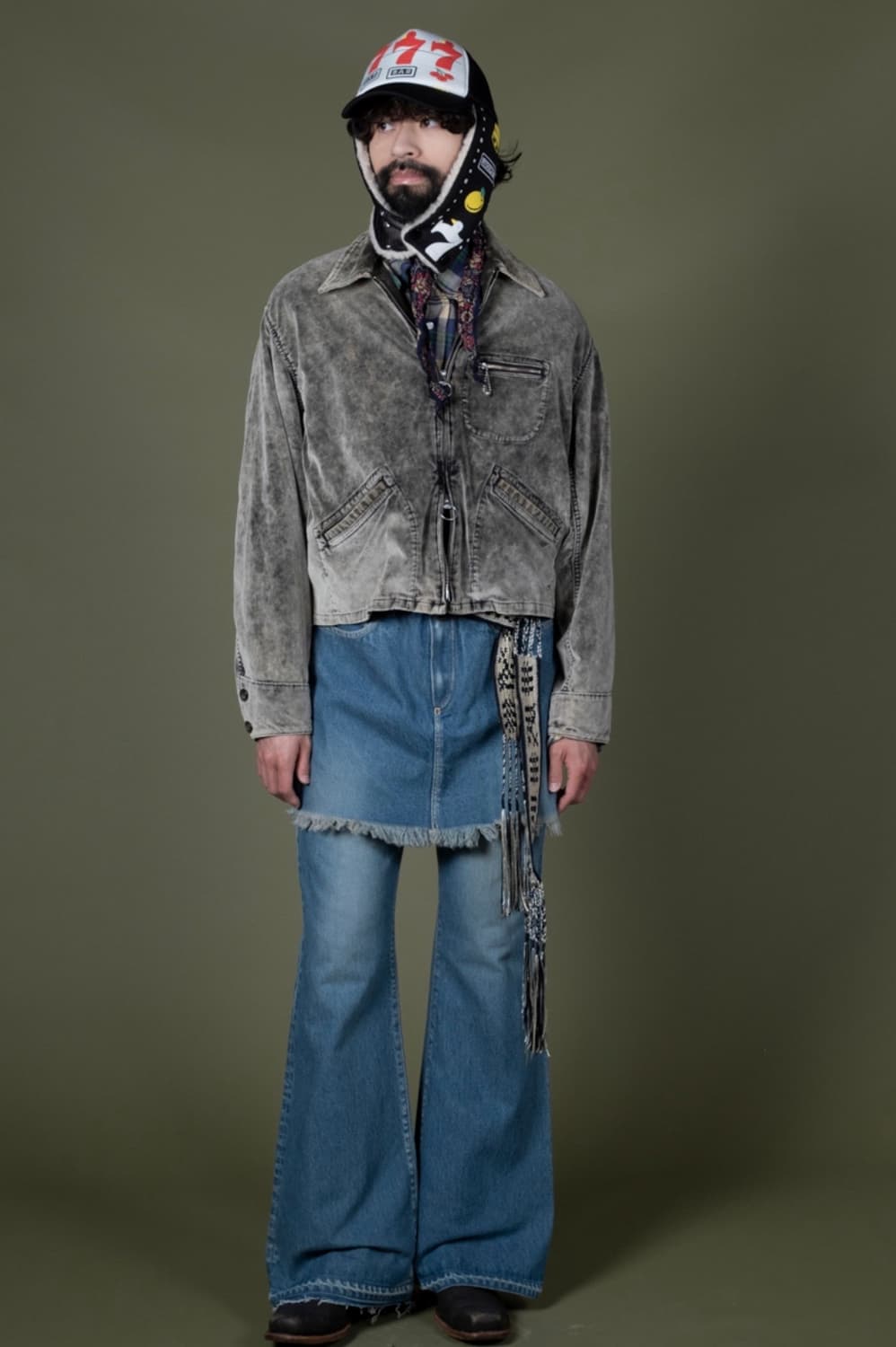 [3] 캐피탈 벨베틴 헌터 더티 다이드 드리즐러 자켓 블랙 kapital 상품이미지2