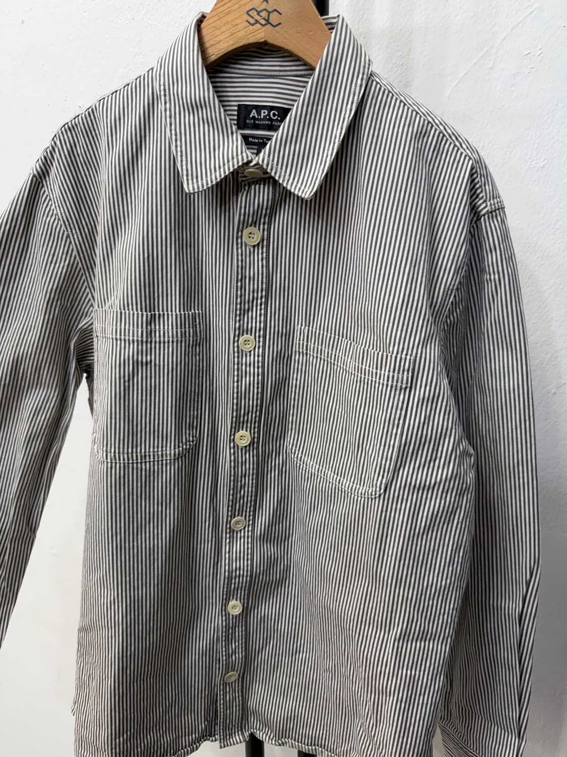 정품) APC 아페쎄 남성 스트라이프 셔츠겸 자켓 M 상품이미지3