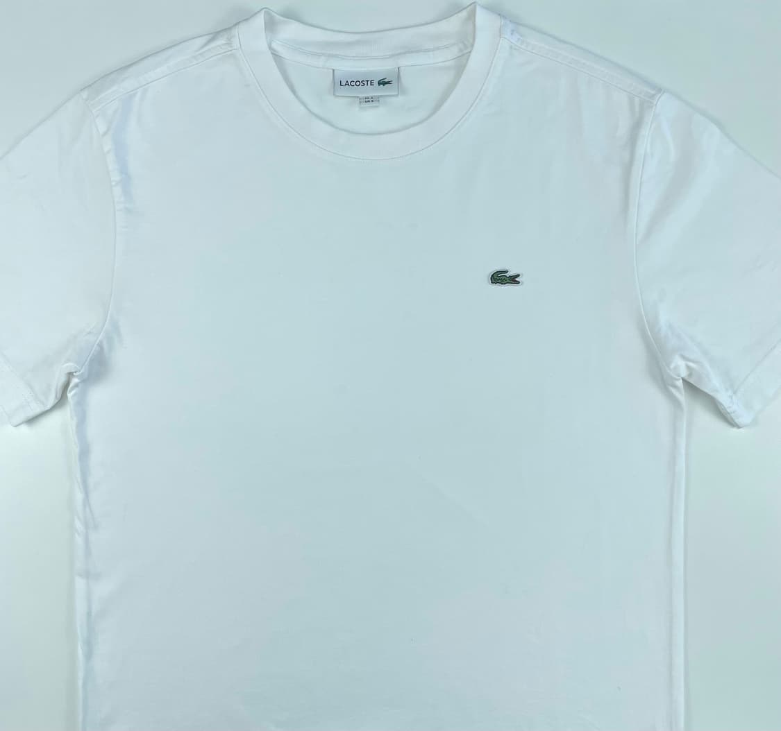 라코스테 화이트 라운드 반팔 티셔츠 S 상품이미지2