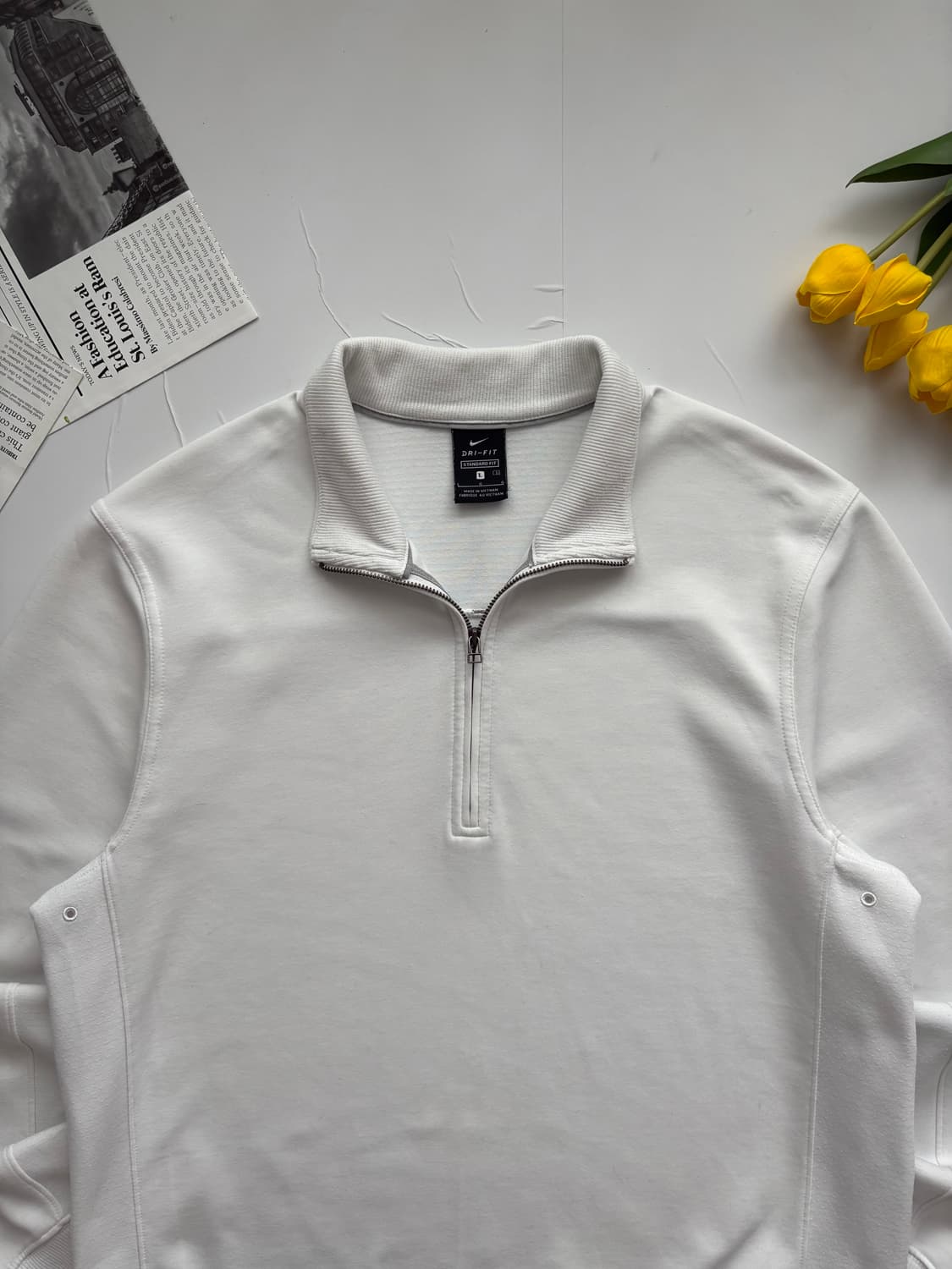 Nike 나이키 Dry-Fit 화이트 하프 집업 상품이미지4