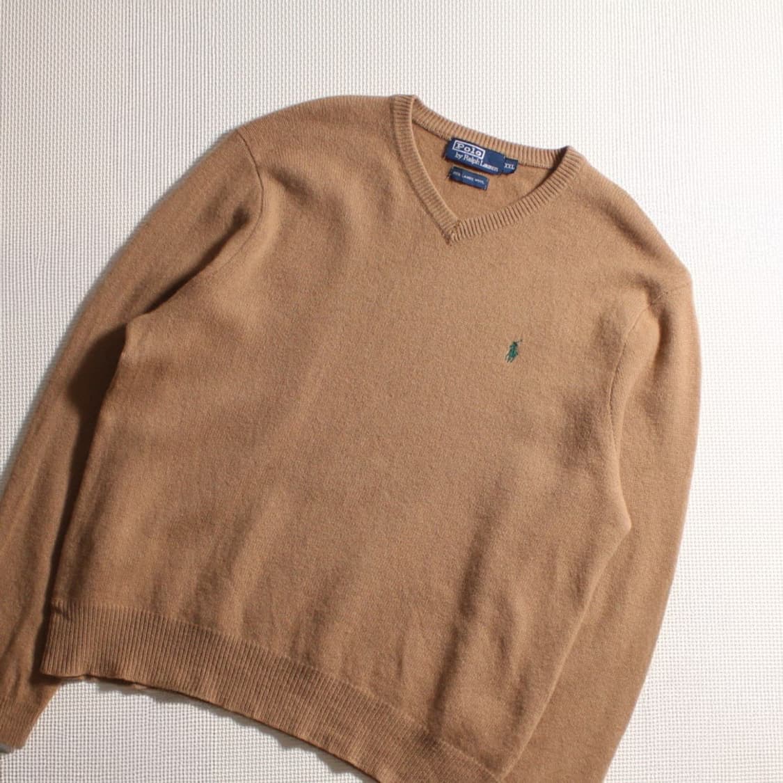 Polo 폴로 랄프로렌 브이넥 베이지 니트 상품이미지2