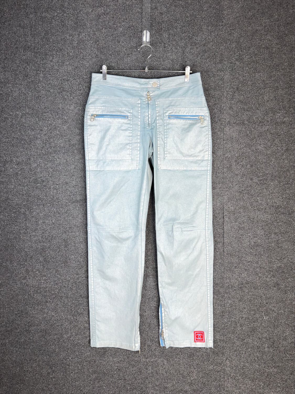 2002 S/S 메탈릭 라이트블루 코튼팬츠 상품이미지1