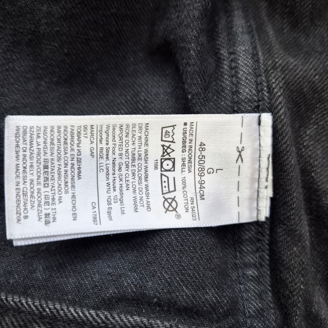 L) GAP 갭 청자켓 흑청 청자켓 블랙 데님자켓 아메카지 워크웨어 상품이미지7