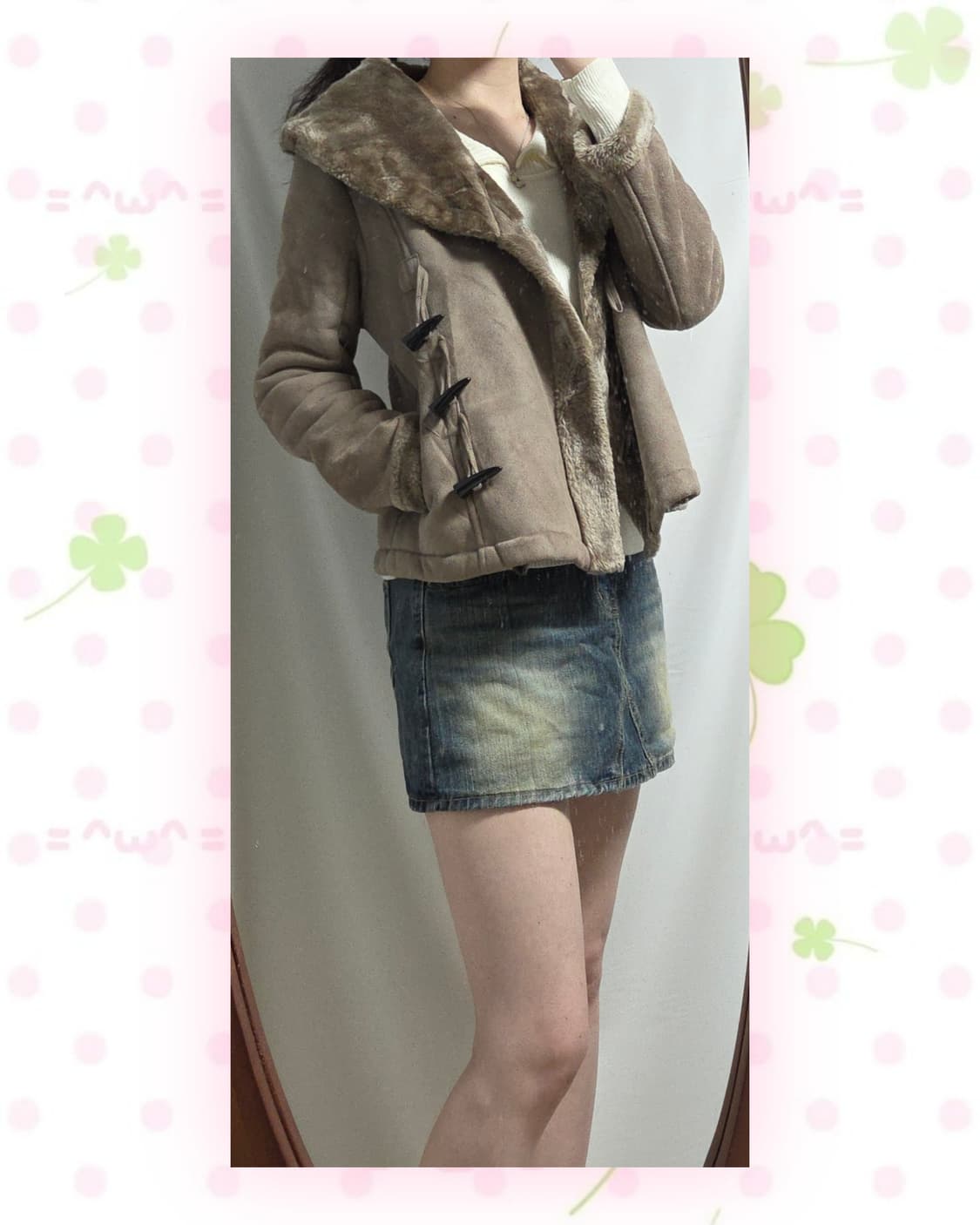 초코우유 무스탕 더플 떡볶이 코트 상품이미지4