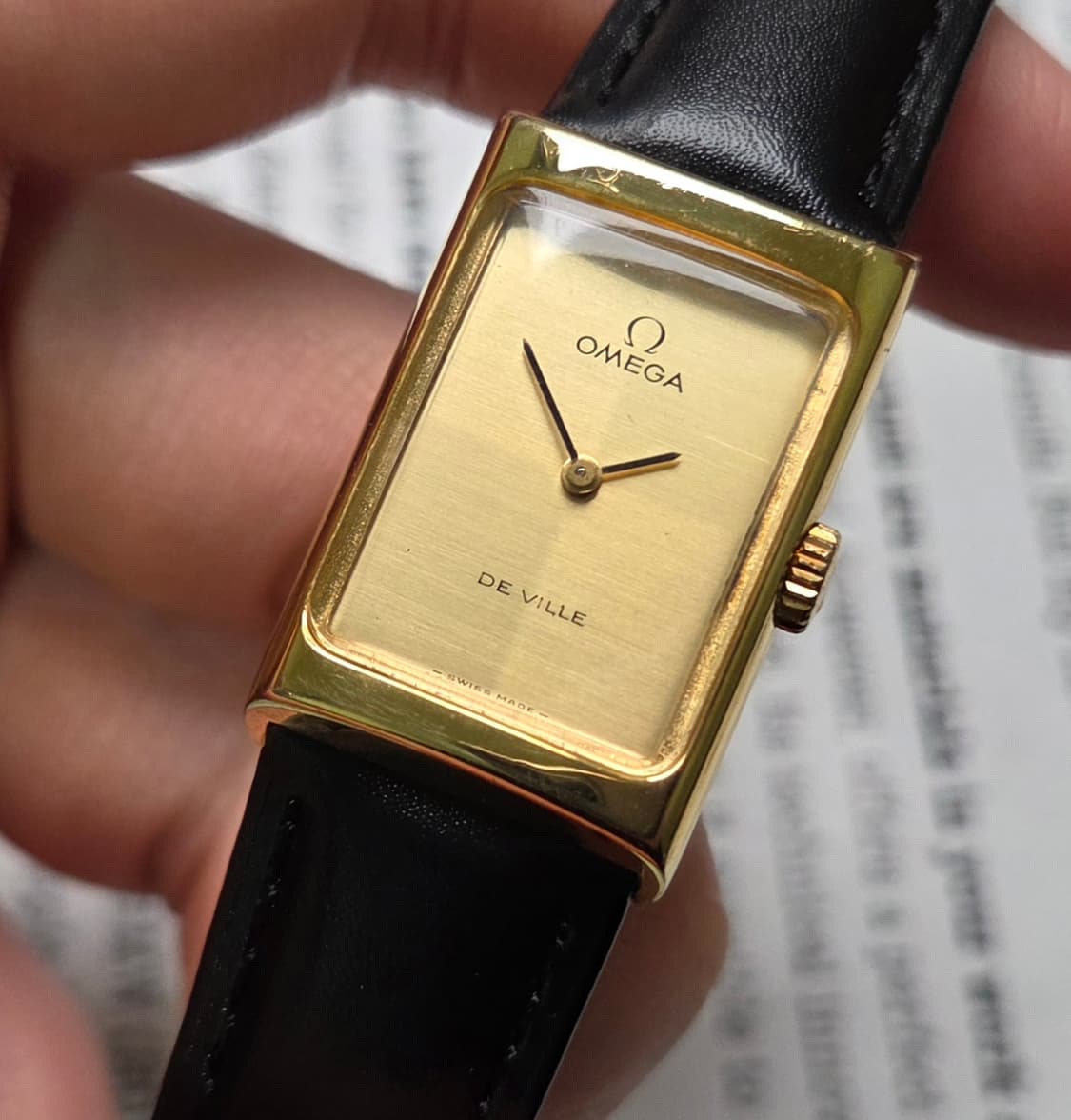레어] 빈티지 오메가 드빌 사각탱크 4분할 다이얼 금장 수동 메커니컬 상품이미지3