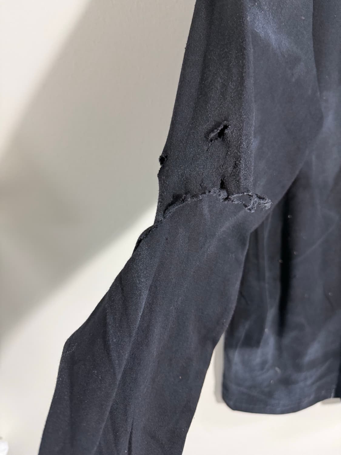 플라잉 버드 프린팅 다스트레스드 데미지 워싱 롱 슬리브  상품이미지7