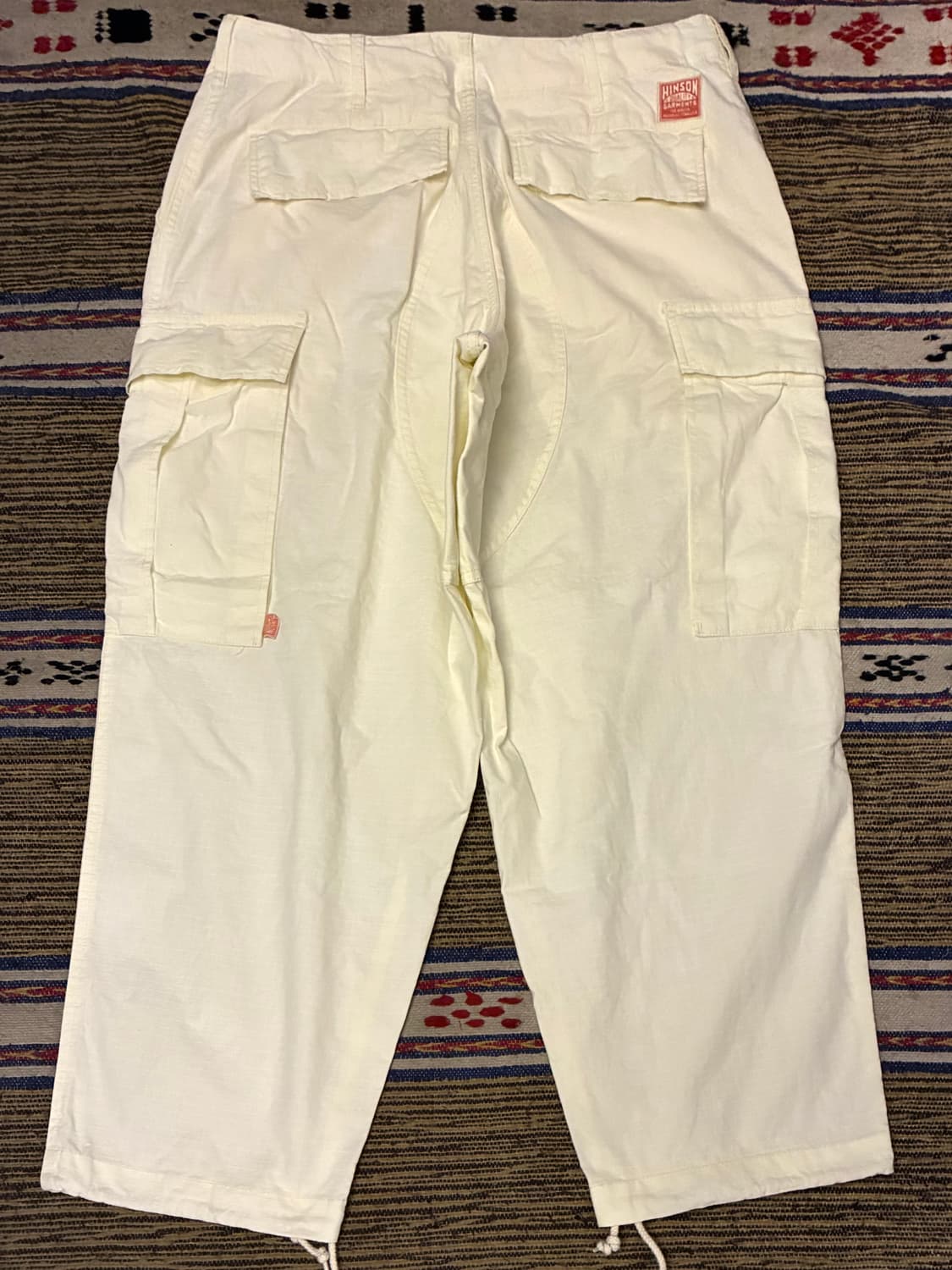 (28~32)Hinson 힌슨 립스탑 카고 밀리터리 벌룬팬츠 화이트 상품이미지6