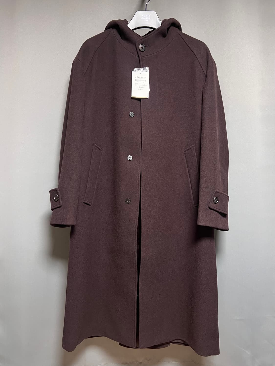 커버낫 24FW 캐시미어 블렌드 후드코트 - 초콜릿 M 상품이미지1