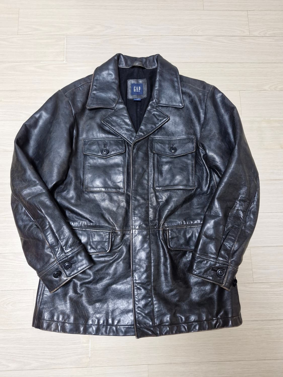 [L] 90s GAP 갭 소가죽 카코트 상품이미지1