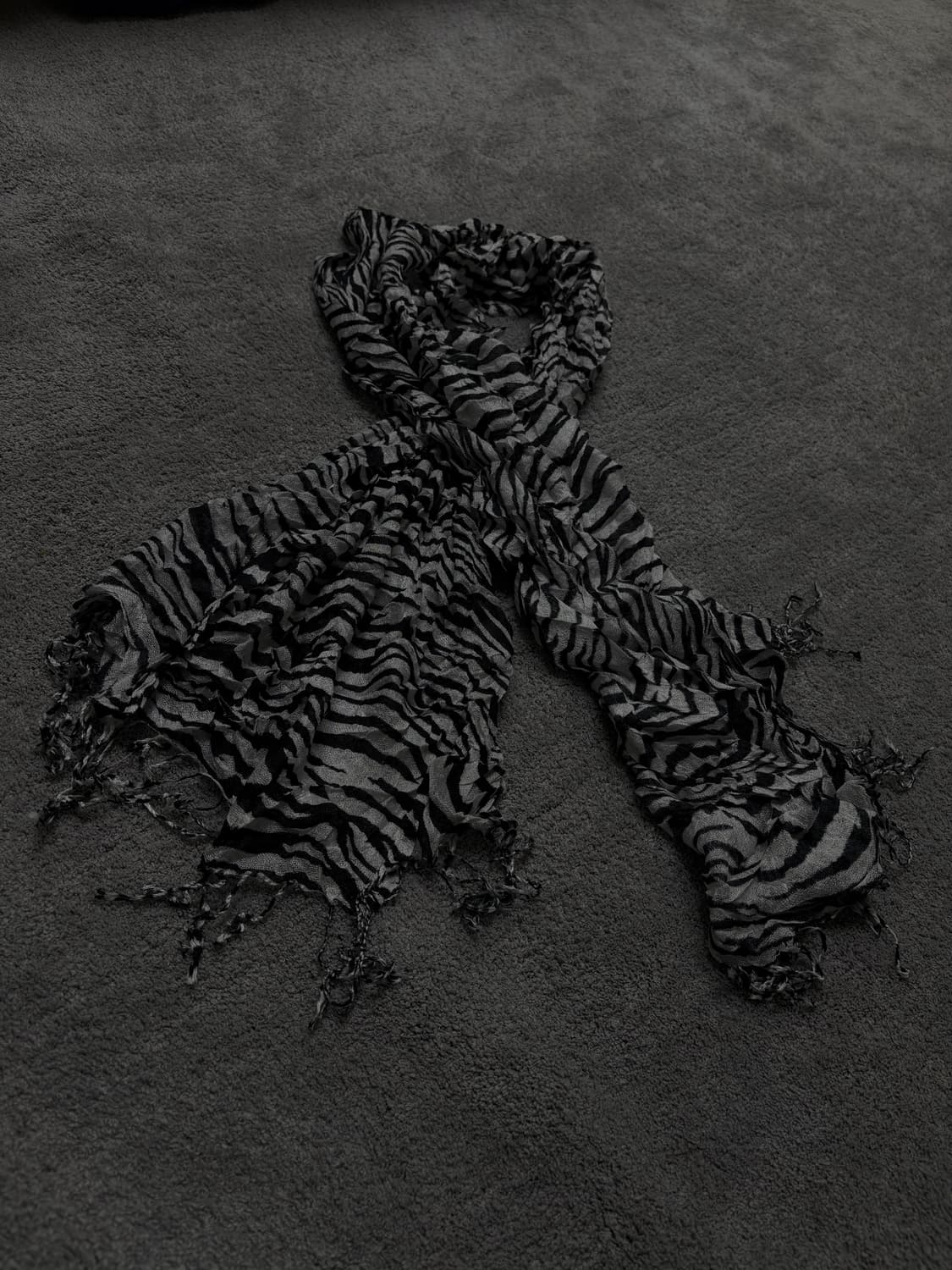 Vintage v-kei punk mood leopard scarf 상품이미지3