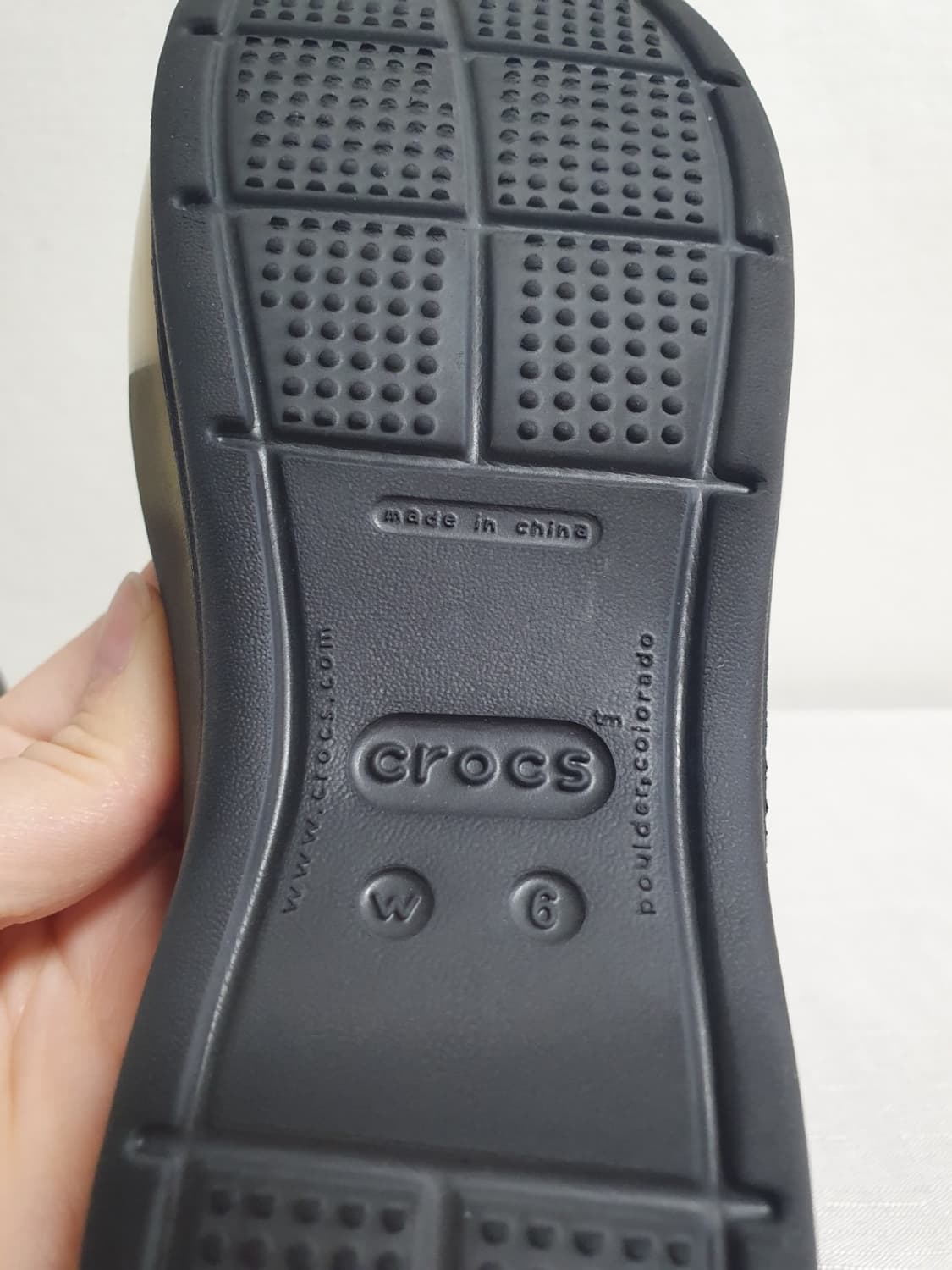 크록스 컬러블록 슬링백 샌들 아이보리 블랙 230mm 상품이미지9