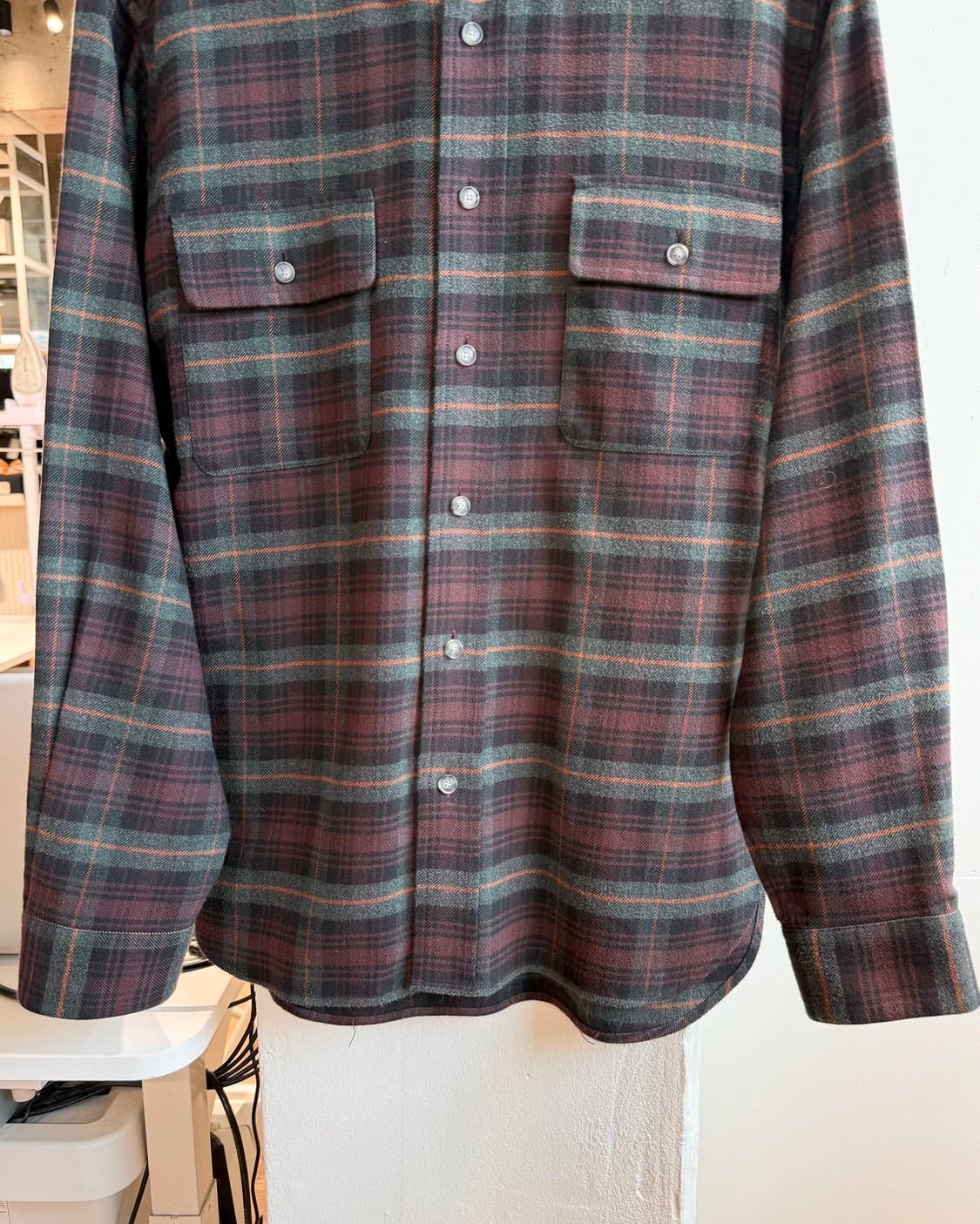 이자벨마랑 버건디 플란넬 체크 셔츠  상품이미지6