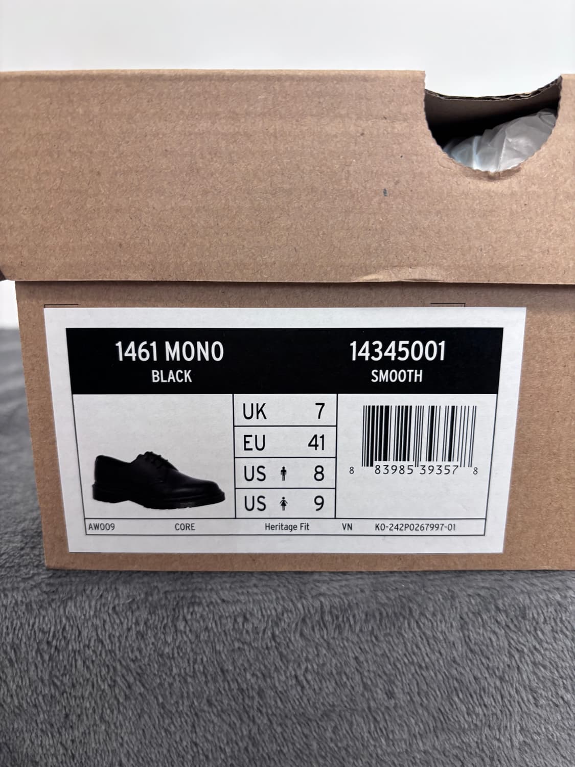 새상품) 260 닥터마틴 1461 모노 블랙 상품이미지4