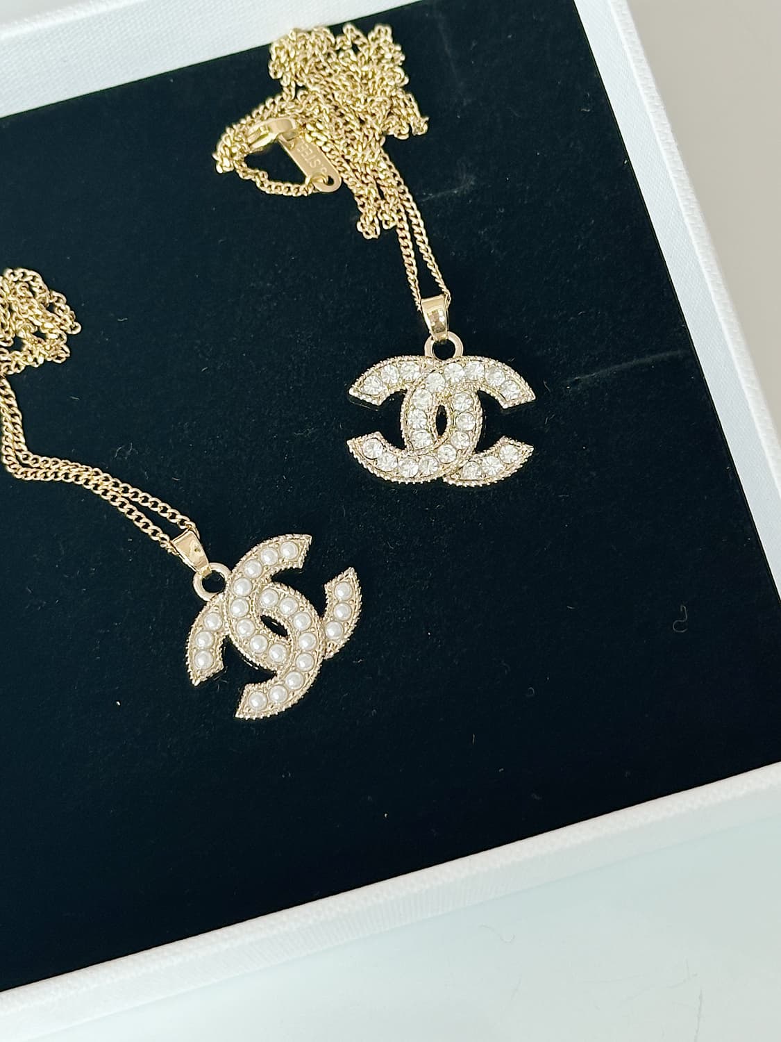 샤넬 CC로고 큐빅 빅 목걸이 골드 업사이클링 상품이미지2