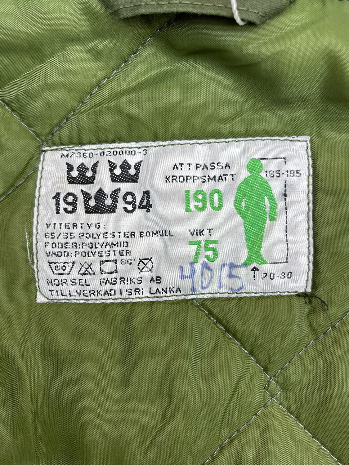  스웨디시 아미 1994 m-90 콜드스웨터 파카 상품이미지10