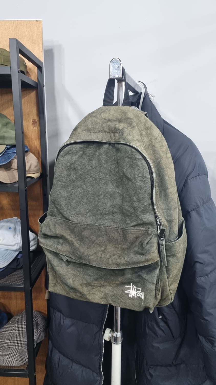 스투시 캔버스 백팩 워시드 블랙 정품(가로32 세로44) 상품이미지1