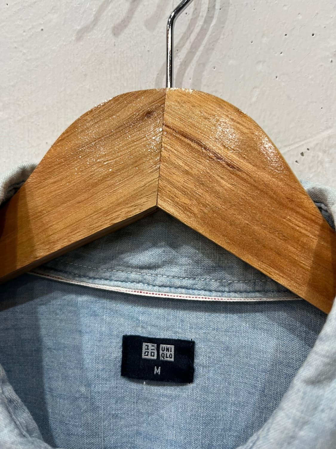 유니클로 셀비지 샴브레이 셔츠 M 상품이미지2