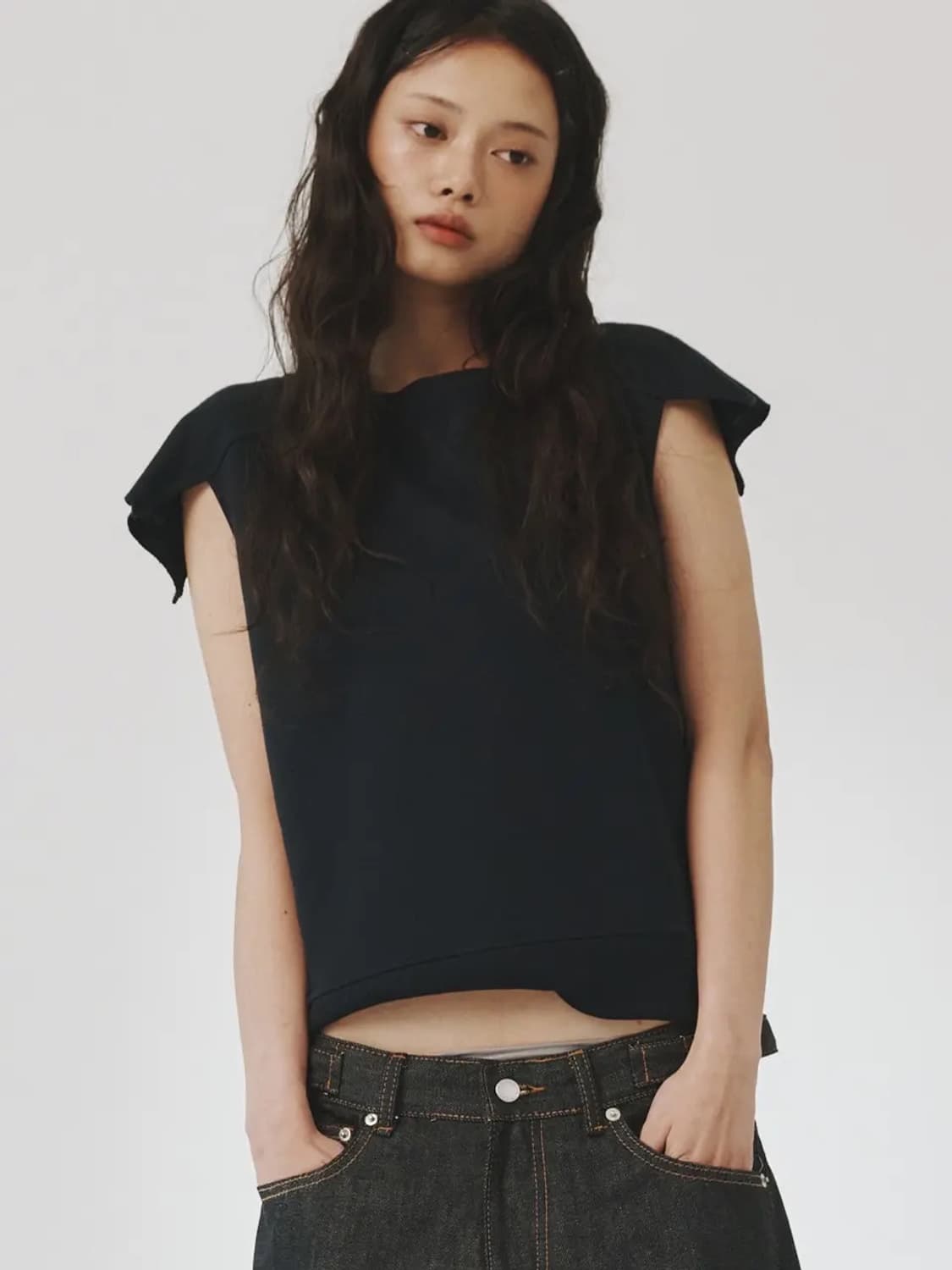 플리즈프로젝트 커팅 하프 스웨트 상품이미지3