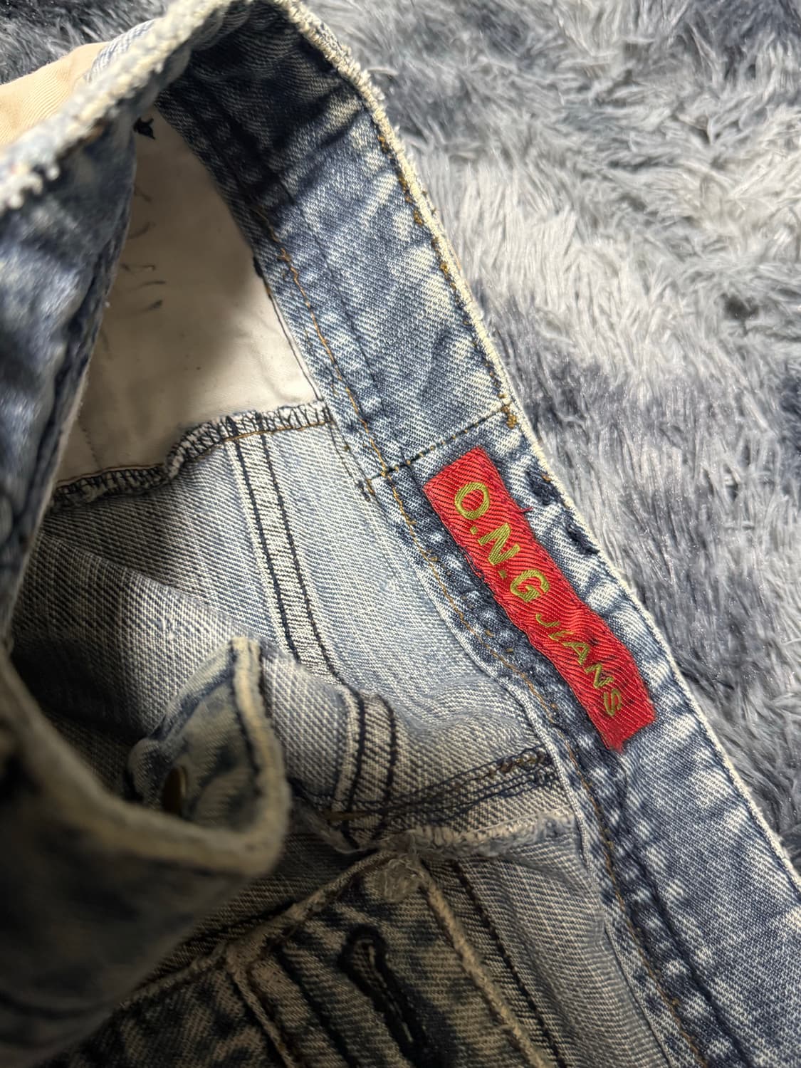 vintage연청데님 × 카키슬랙스 배색 팬츠 상품이미지5