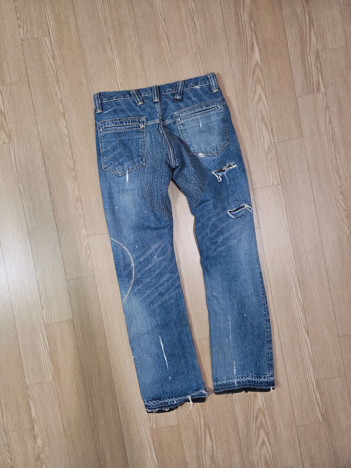 HOO KOO JAPAN 블루 디스트로이드 데님 팬츠 상품이미지6