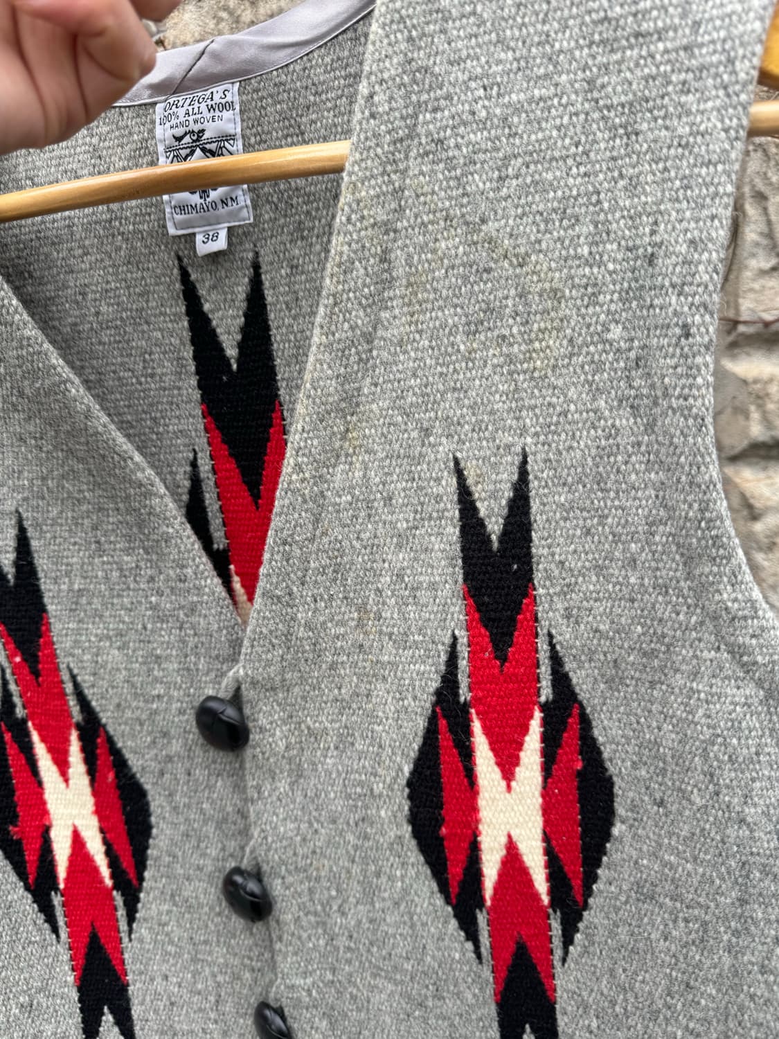 오르테가 핸드 우븐 울 네이티브 웨스턴 치마요 베스트 조끼 상품이미지8