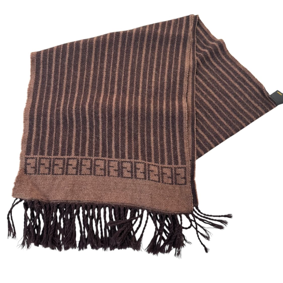 정품 펜디 쥬카 스트라이프 브라운 머플러 상품이미지2