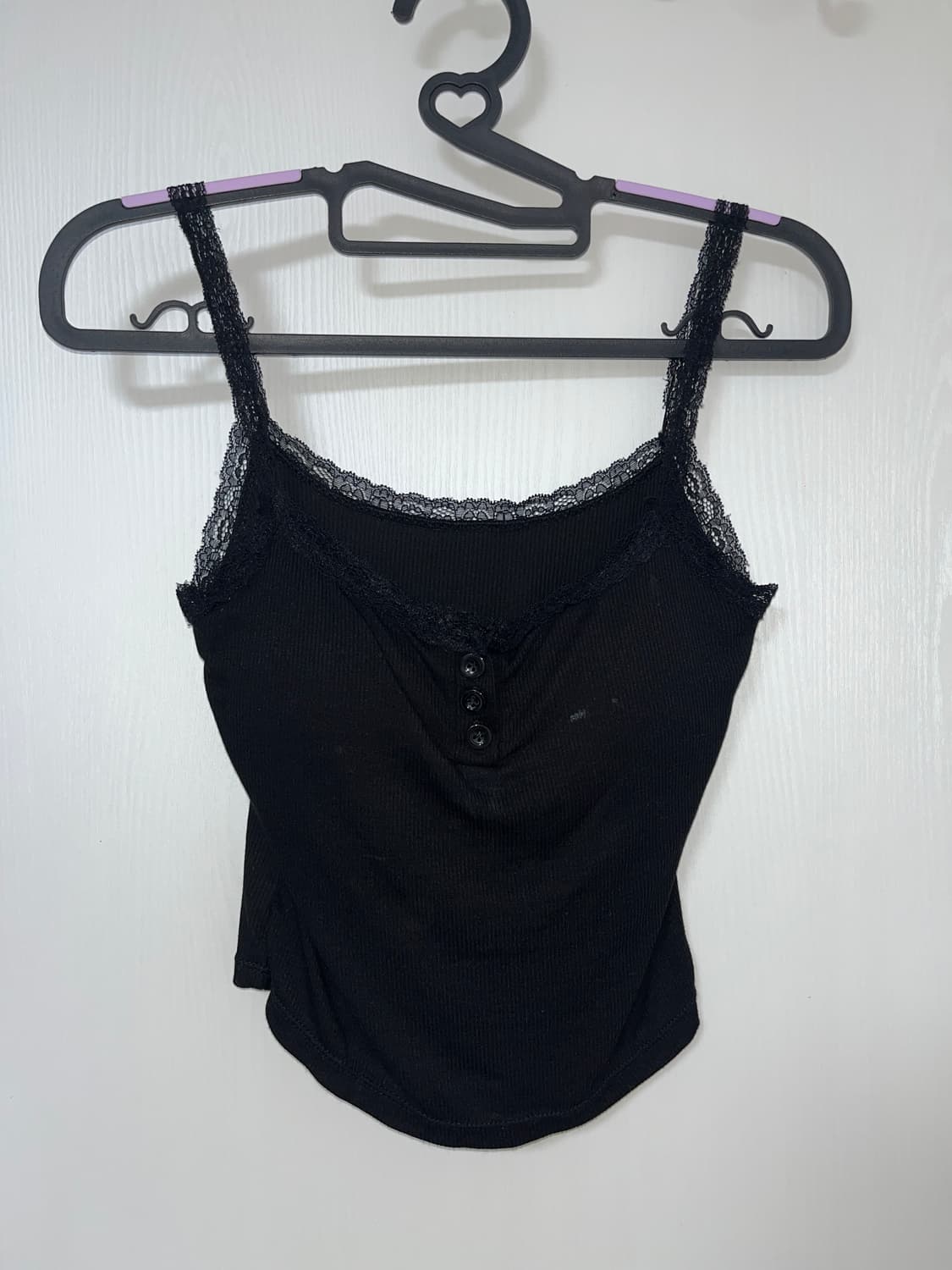 블랙 레이스 끈 나시 블라우스 패드내장 상품이미지1