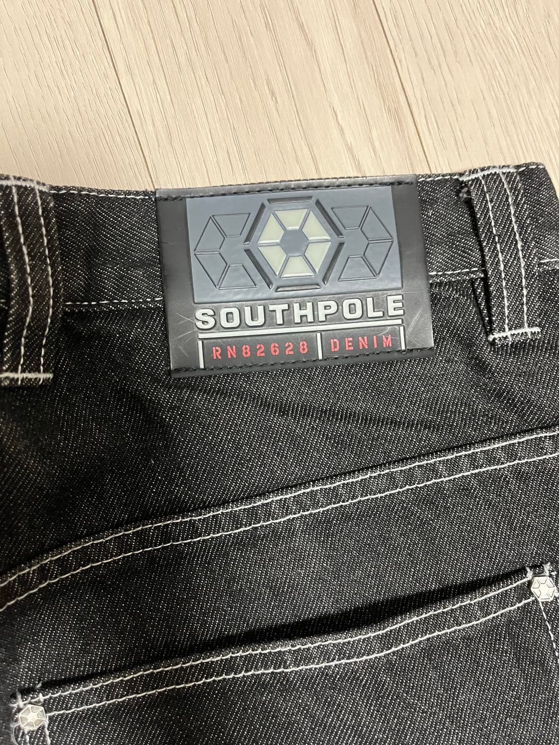 사우스폴 southpole 흑청 스티치 와이드 카펜터 데님 상품이미지7