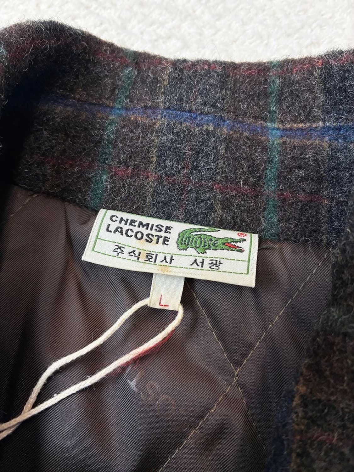 라코스테 90's 울 체크 블루종 자켓 PN5962    상품이미지6