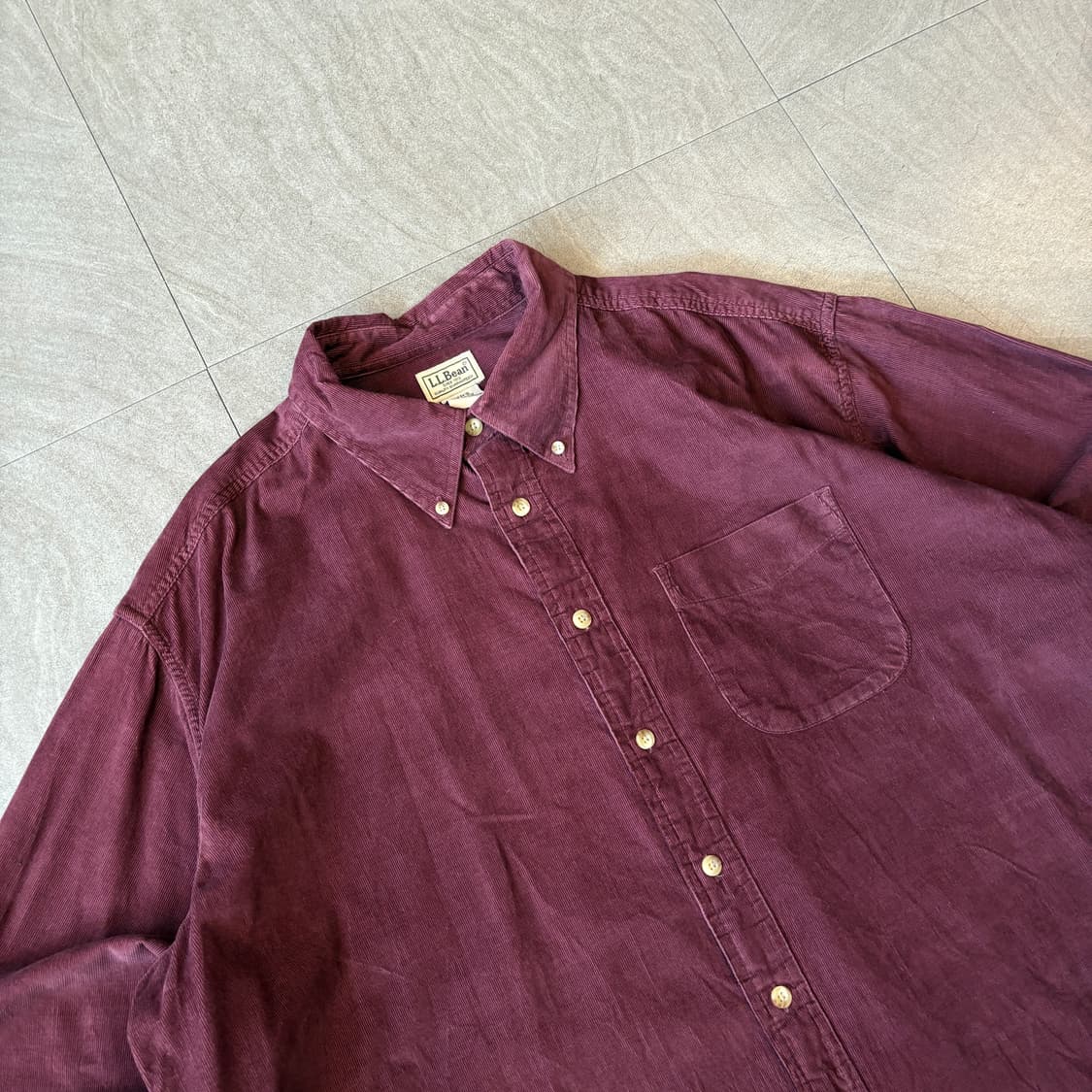 L.L.bean 정품 엘엘빈 버건디 코듀로이 긴팔 셔츠 상품이미지2
