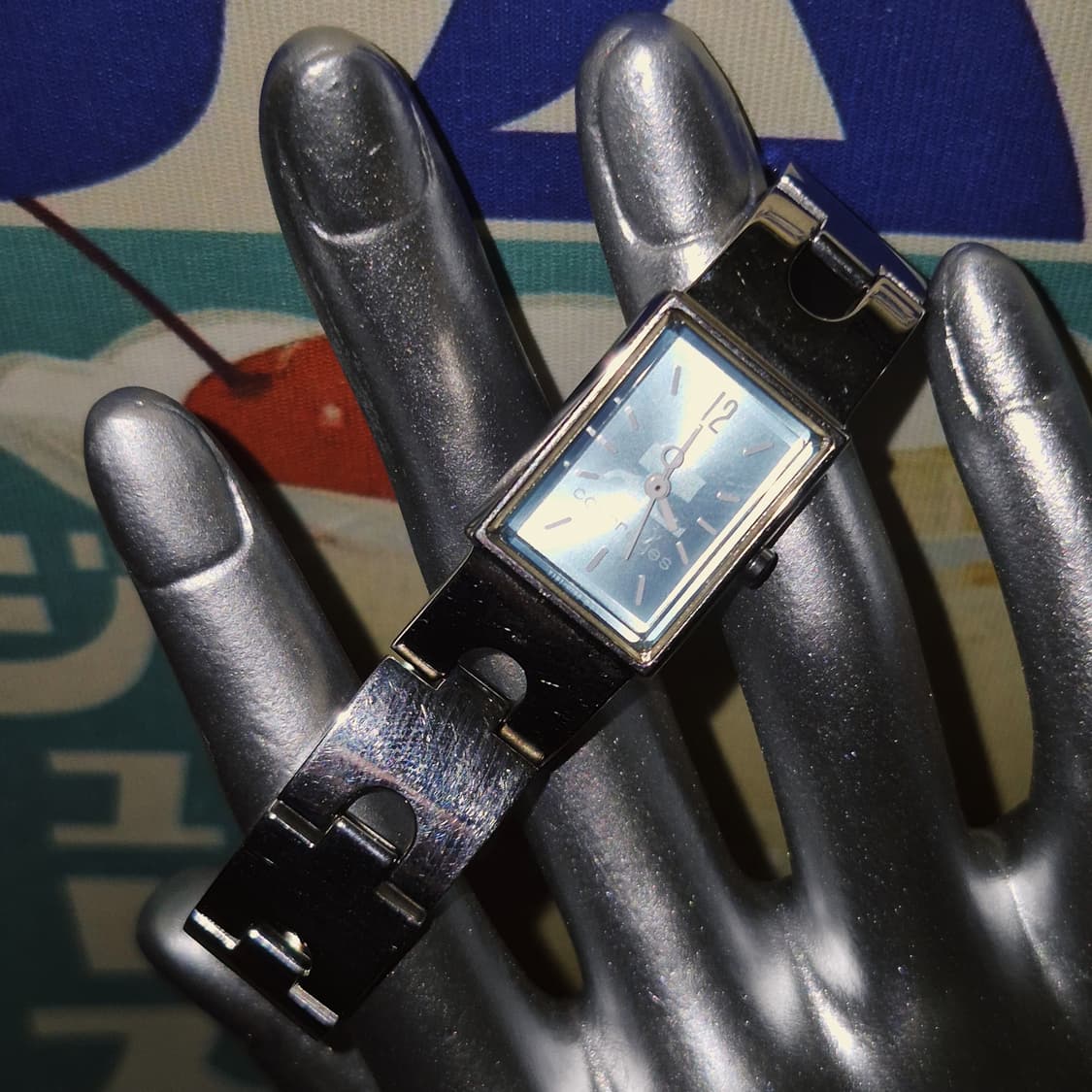 90s 꾸레쥬 스페이스 에이지 터콰이즈 스퀘어 시계 상품이미지10