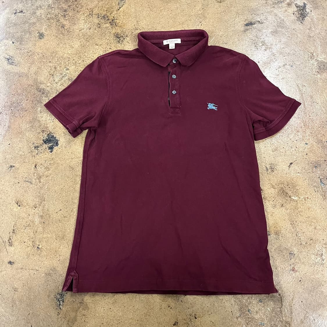 [정품/M] 버버리 반팔 카라티 버건디 b8 상품이미지2