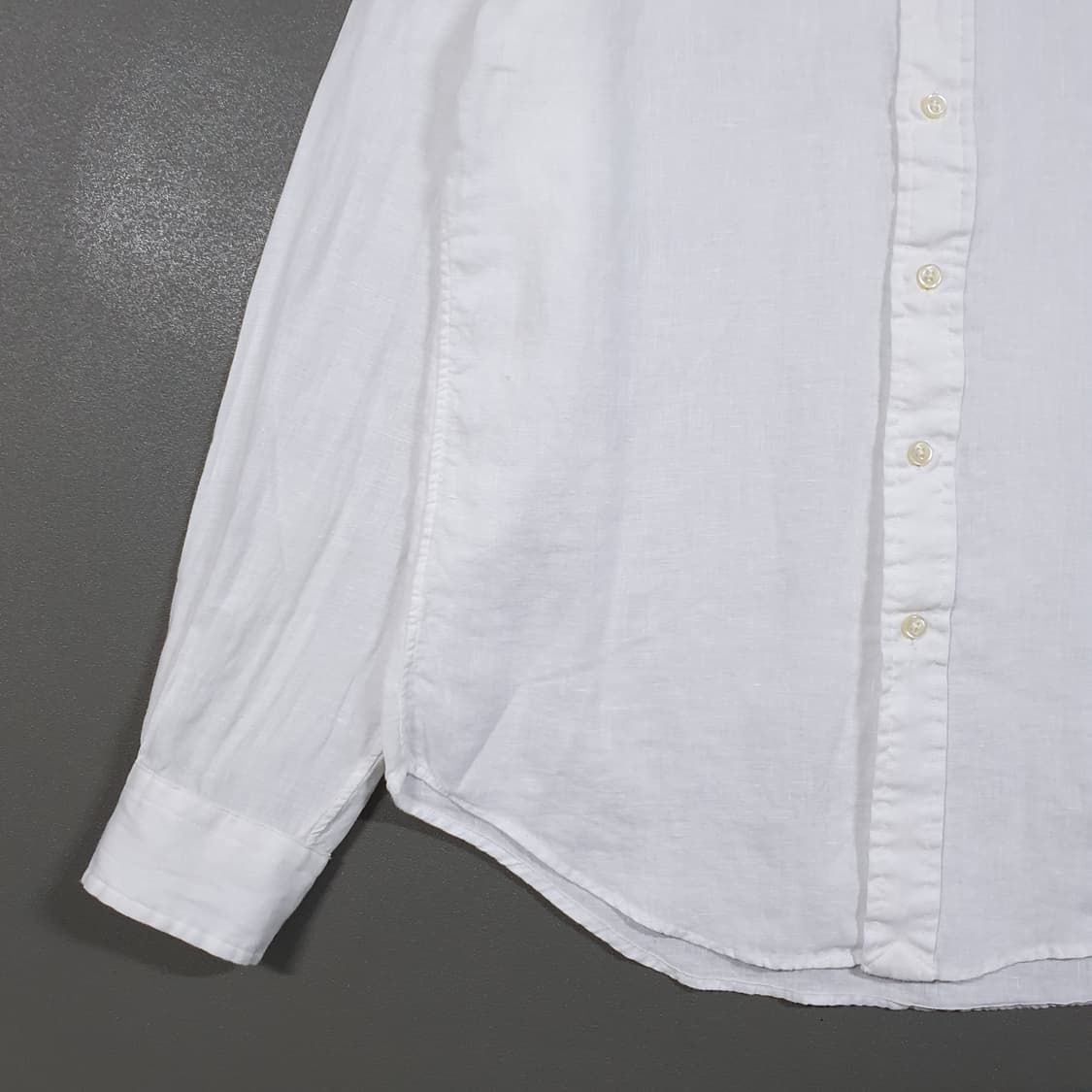 실측 S) 폴로 랄프로렌 신형 21ss 큐알 클래식핏 린넨 셔츠 화이트 상품이미지3