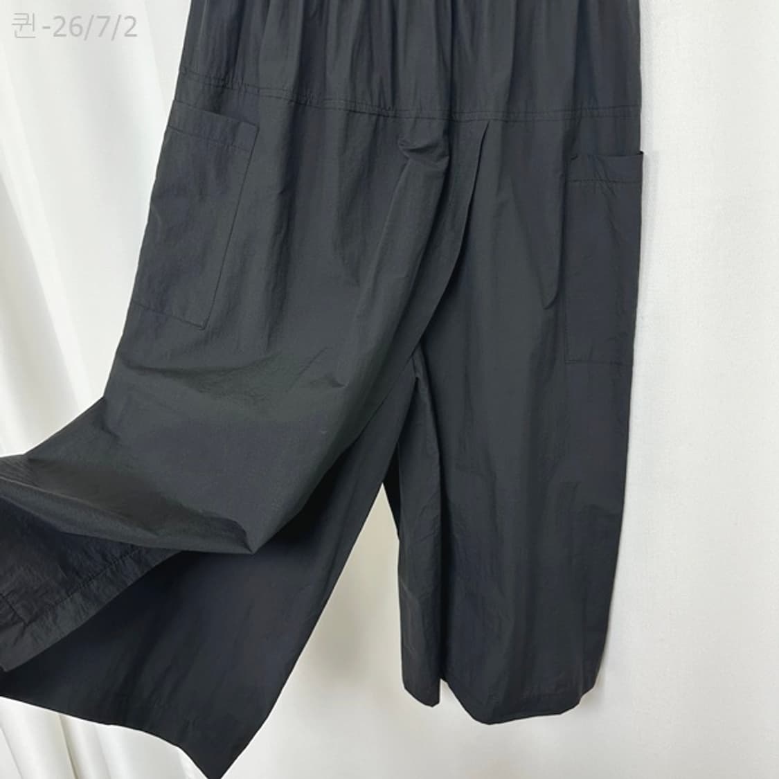 CMCUBE 여자 밴딩 통넓은 나일론바지 검정 FREE /퀸 상품이미지4